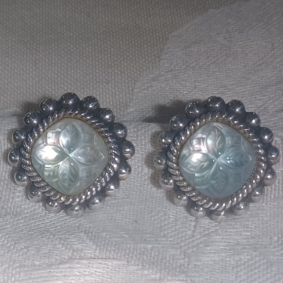 Stephen Dweck Jewelry - Stephen Dweck Carventurous Quartz and MOP Doublet Earrings, SS